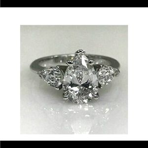 3.0 ct 14k white gold engagement ring VVS1